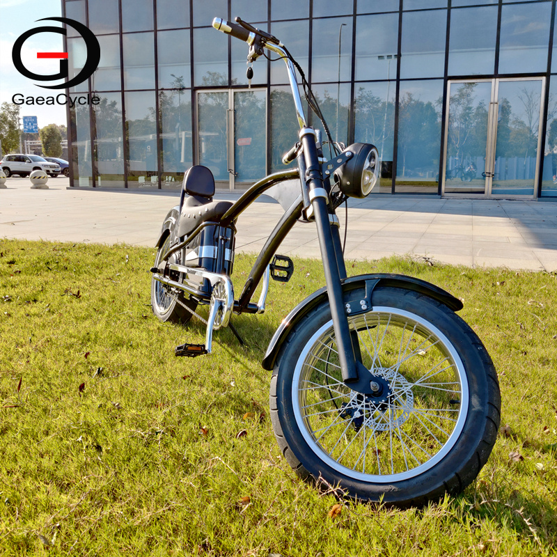 Vintage Electric Chopper Bicycle for Adults, Chopper Fat Tire Electric Bike, 750W Motor, Harley Style E Chopper Bike | GaeaCycle Ebikes Supplier